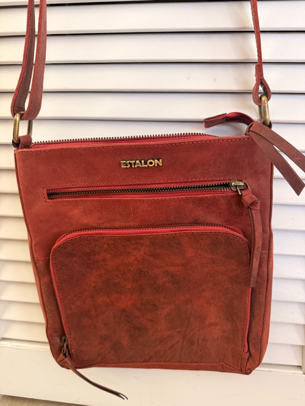 Estalon  leather Rust Crossbody Bag